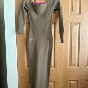 Elegant Brown Long Sleeve Dress